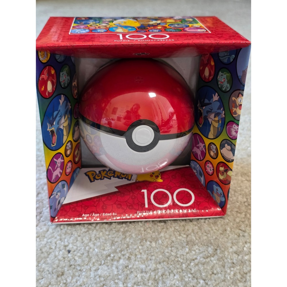 Pokemon 100 Piece Jigsaw Puzzle Poke Ball Tin Buffalo Games Pikachu Eevee